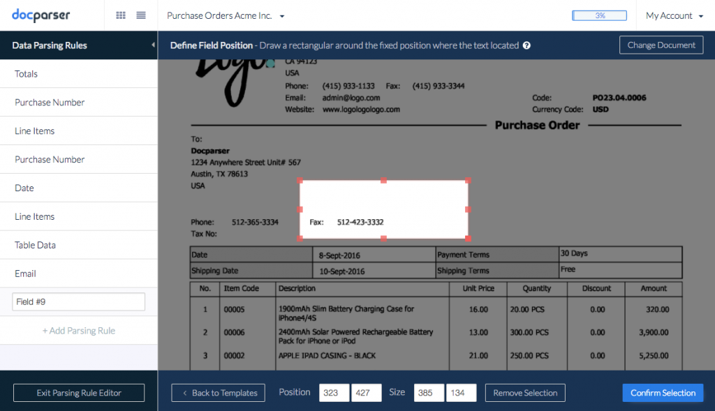 Invoice scanning - Scan to Database