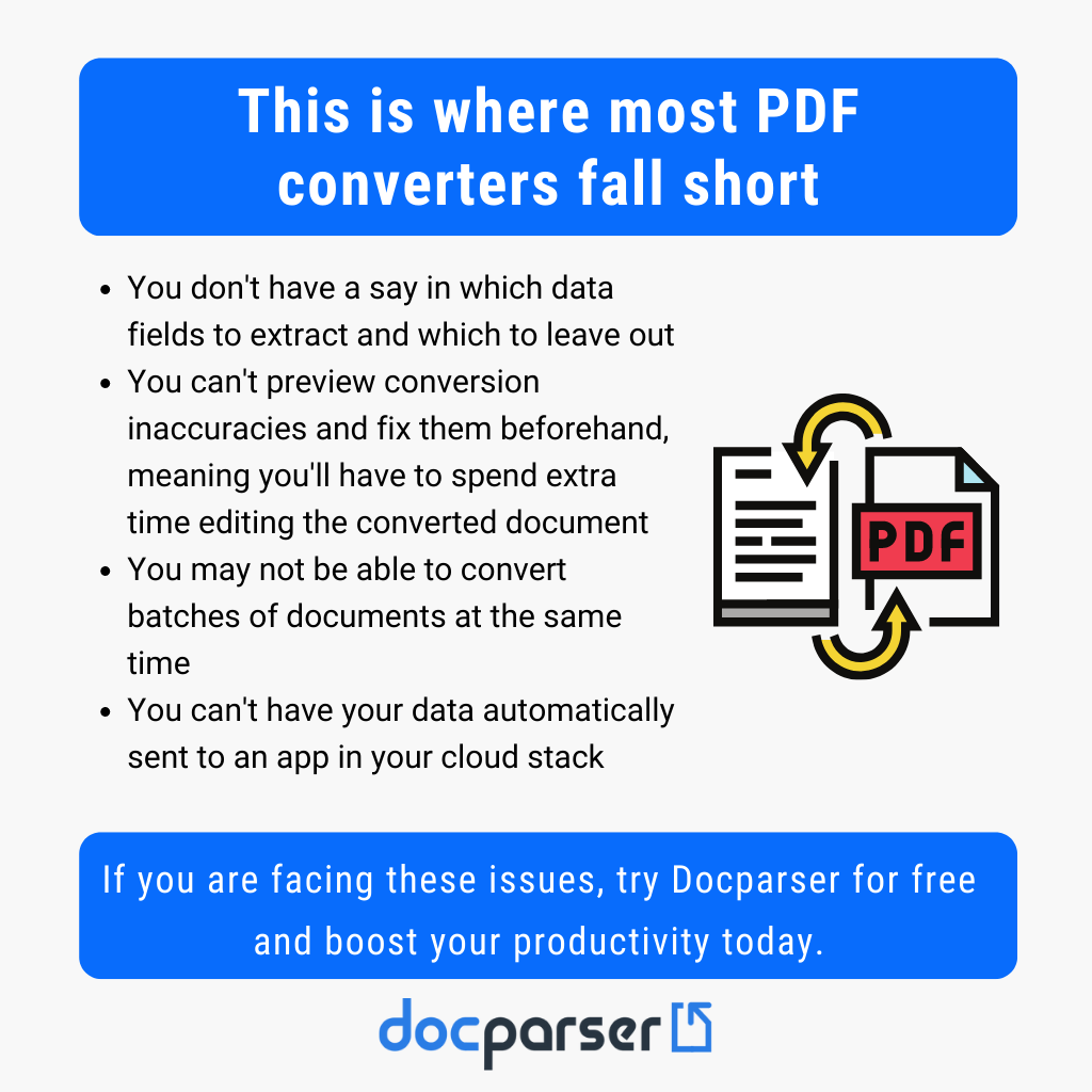 Why Choose Docparser as Your Free PDF Converter