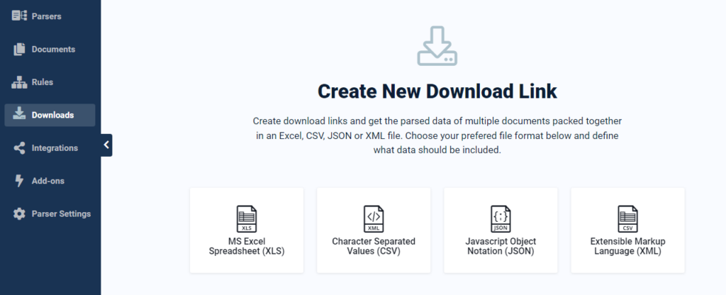 Create New Download Link
