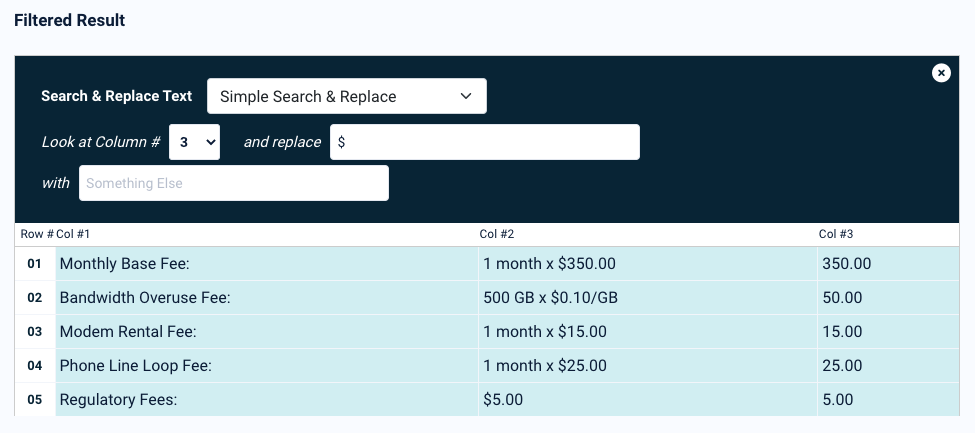 Invoice to ERP – Remove Dollar Sign