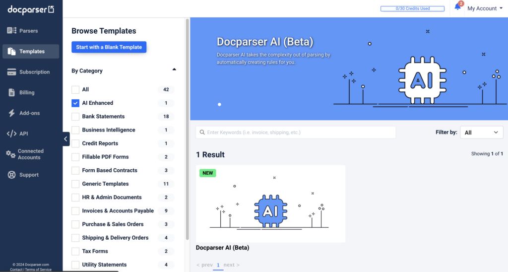 Docparser AI Parsing Template