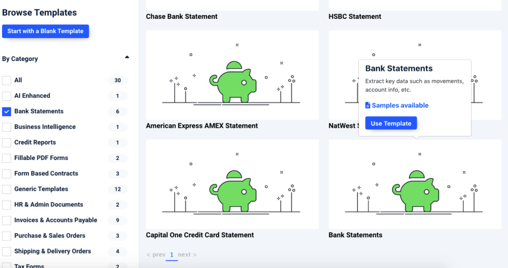 Docparser Bank Statement Template