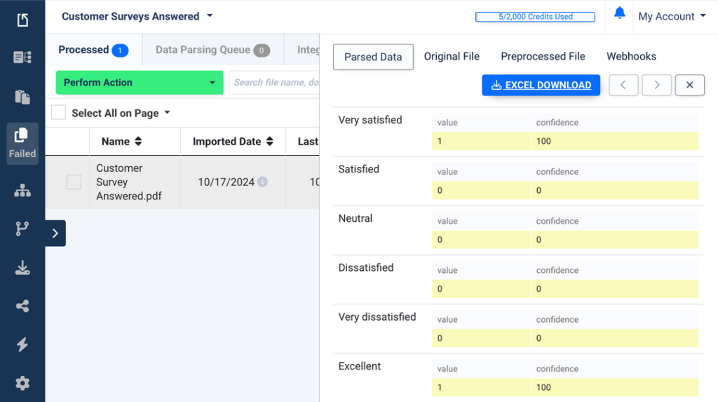 Smart Checkboxes - Parsed Data