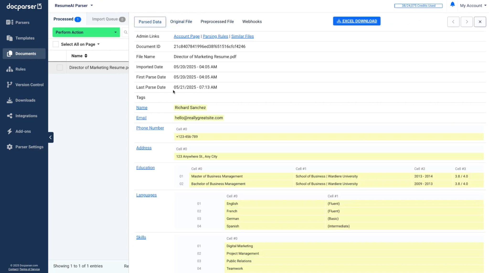 AI Resume Parser for Efficient Hiring | Docparser