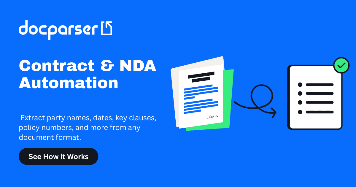 Contract and NDA Automation for Legal Teams | Docparser